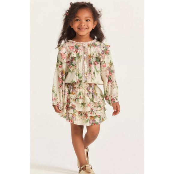 💕LOVESHACKFANCY💕 Billie Skirt ~ Shining Gemstone Floral Print Girls 2-3 Y NWT - Picture 6 of 16